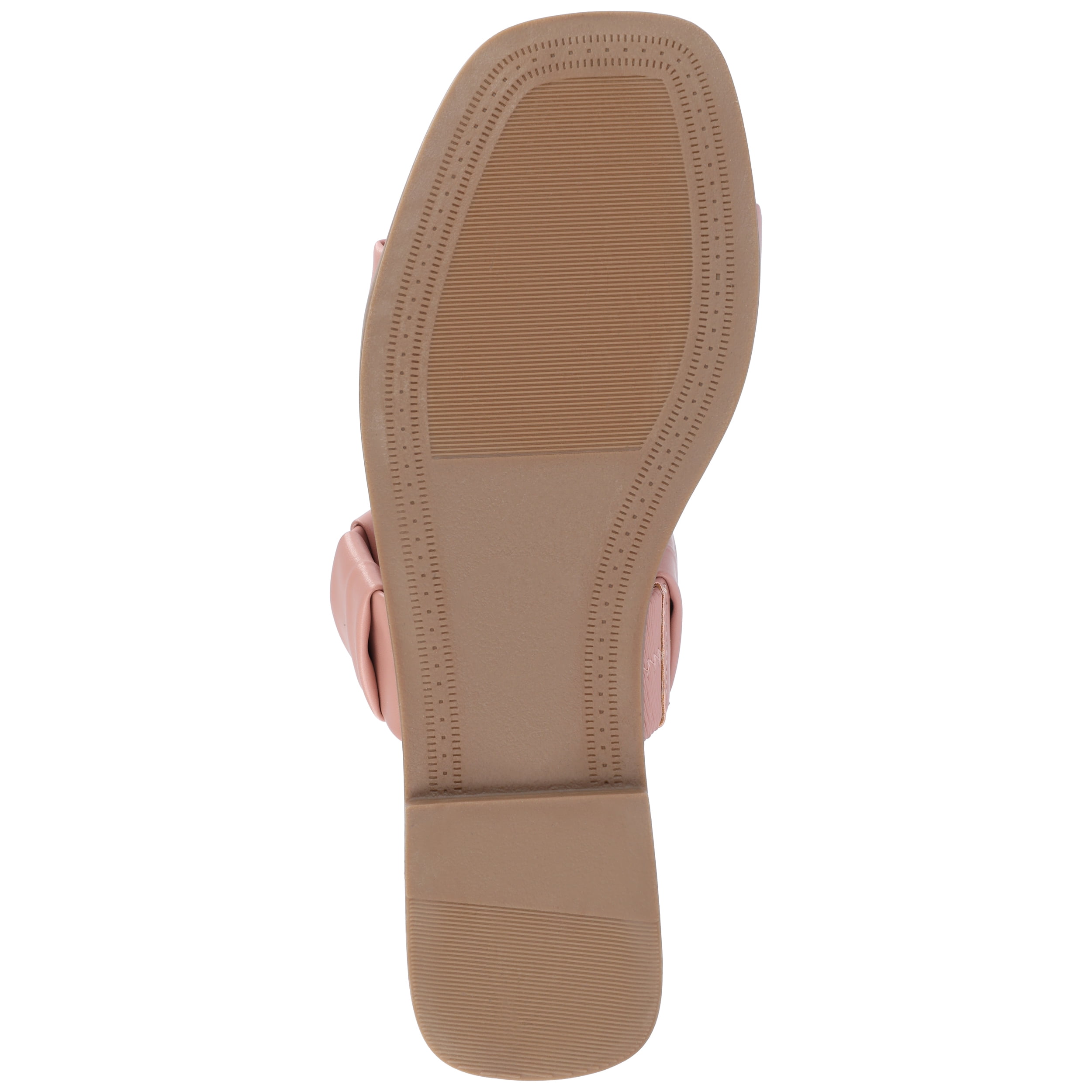 Journee Womens Pegie Slip On Faux Leather Flat Sandals