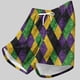 thumbnail image 3 of Ceisia Men's Relaxed Fit Mardi Gras Argyle Swim Trunks | Double-Layer Quick-Dry Beach Shorts | Elastic Waist Party Shorts Gift, 3 of 5