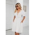 thumbnail image 7 of Purcoar Women's Summer Dress Short Sleeve V-Neck Midi Dress With Pocket, 7 of 7