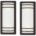 thumbnail image 2 of John Timberland Habitat Modern Industrial Outdoor Wall Light Fixtures Set of 2 Rubbed Bronze 16" Opal Glass for Post Exterior Barn Deck, 2 of 8