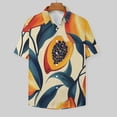thumbnail image 3 of Mens Unique Pattern Tropical Fruits with Exotic Flavors Button Up Shirts Vacation Summer Clothes, 3 of 6