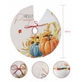 thumbnail image 7 of Thanksgiving Christmas Tree Skirt 48 Inches Large Christmas Skirt Tree, Hello Pumpkins Orange Blue Fall Maple Leaf Wheat Tree Skirt Christmas Decorations for Fireplace Party Holidays Indoor Outdoor, 7 of 7