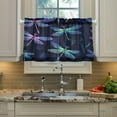 thumbnail image 5 of Colorful Dragonfly Leaves Kitchen Curtains 36 Inch Length Short Tier Curtains for Small Windows Half Window Treatments for Bedroom Bathroom Kitchen 2 Panels, 5 of 6