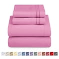 thumbnail image 1 of Nestlé Juego de Sábanas Matrimoniales XL, Suaves Al Instante, Bolsillo Profundo, 4 Piezas Microfibra Suave Lujo, Color Rosa Claro, 1 of 9