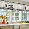 thumbnail image 4 of 2 Pack HOME Valance for Window Farmhouse Cotton Butterfly Black Plaid Wood Grain Kitchen Valance Rod Pocket Short Curtain Topper Decorative Window Treatment for Living Room Bedroom 42"x18", 4 of 8