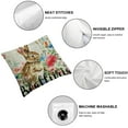thumbnail image 4 of Acheng Happy Easter Religious Bunny Eggs Flower Mason Jar Decorative Throw Pillow Covers 2pcs, He is Risen Cross Blessing Christian Cushion Case Decor, Floral Stripes Couch Decoration White, 4 of 6