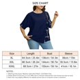 thumbnail image 5 of Top de talla grande para mujer, jersey holgado de manga corta con cuello redondo y botones en la parte delantera, Top con estampado de moda azul XXXL, 5 of 5