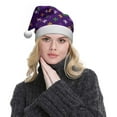 thumbnail image 5 of Balery Purple Mardi Gras Pattern Santa Hat Christmas Hat Funny Christmas Hat Christmas Knitted Beanie Hat For Men Women Adult, 5 of 6