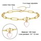 thumbnail image 3 of Pulseras y tobilleras de corazón de acero inoxidable para hombres y mujeres, pulsera (15+5 cm), tobillera (21+5 cm) ajustable MFZFUKR BST3002183-1, 3 of 6