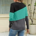 thumbnail image 5 of Womens Tops Color Block Tunic Tops Casual Long Sleeve Shirts Round Neck Pullover Blouses For Women, 5 of 7