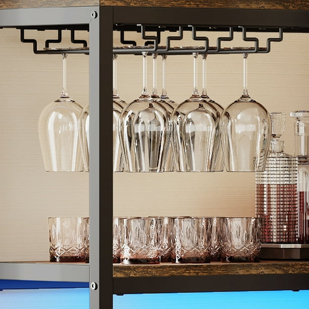 Tribesigns Casier à Vin, Étagère à Vin D'angle Avec Support En Verre Et étagères De Rangement