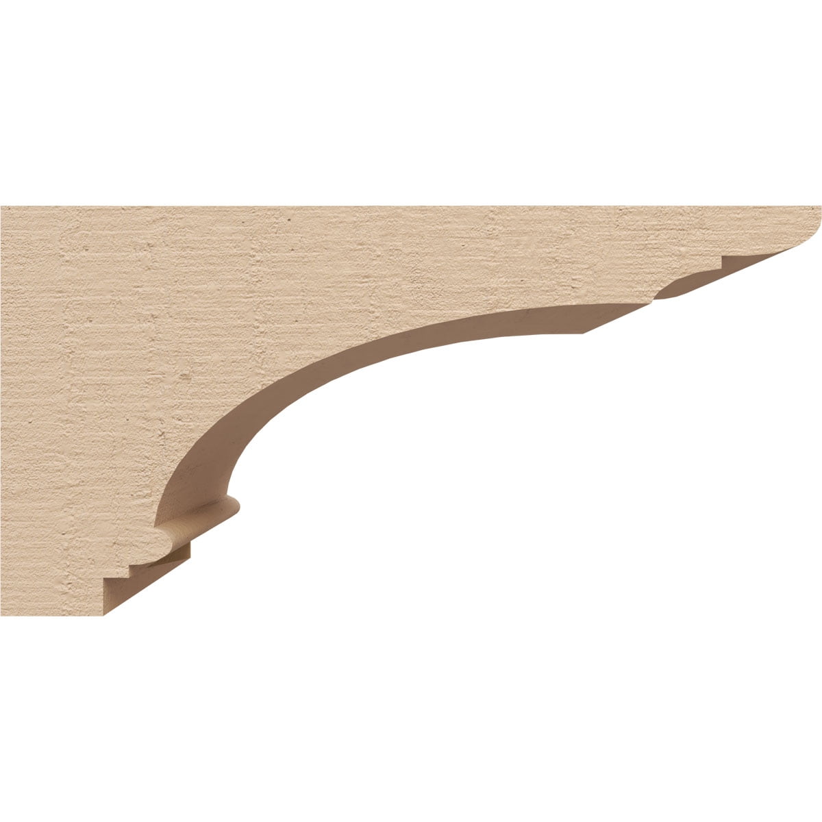 4"W x 8"D x 4"H Wide Hughes Rough Cedar Woodgrain TimberThane Corbel, Primed Tan