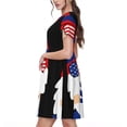 thumbnail image 2 of Fotbe 4th of July Gnomes Pattern Dress Casual Womens Fashion Short Sleeve Maxi Dress T Shirt Dress Striped Long Color Block Maxi Dress, 2 of 6