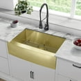 thumbnail image 2 of Swiss Madison Stainless Steel, Single Basin, Farmhouse Kitchen Sink with Apron in Gold, 2 of 11