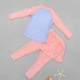 thumbnail image 4 of Odeerbi Kids Girls Long Sleeve Rash Guard UV Protection Two Piece Swimsuits Quick Dry Surfing Bathing Suit Children's Printed Skirted Swimwear Long Pants Split Set Beachwear Pink, 4 of 8