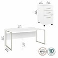 thumbnail image 5 of Hybrid 72W x 36D Computer Desk with Drawers in White - Engineered Wood, 5 of 7