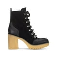 thumbnail image 3 of SUN STONE Womens Black 1" Platform Cushioned Lennonn Round Toe Block Heel Lace-Up Booties 6 M, 3 of 4