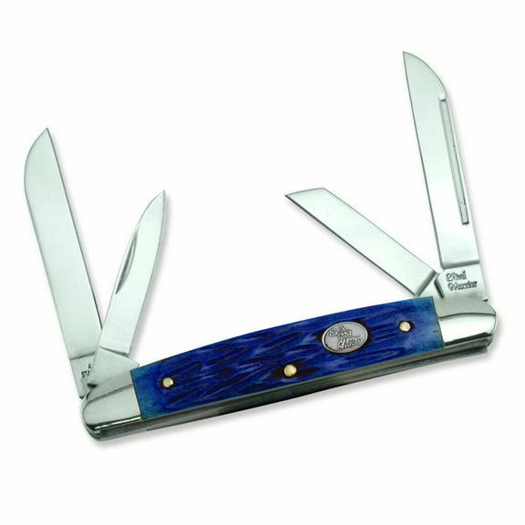 Steel Warrior Bent Creek Congress Blue Bone Handle Pocket Knife with 440 Steel Blades QGM6424