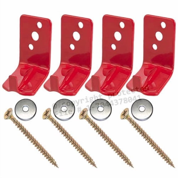(Lot of 4) Fire Extinguisher Bracket, Wall Hook, Mount, Hanger, Universal for 10 to 15 Lb. Extinguisher with Screws and WASHERS