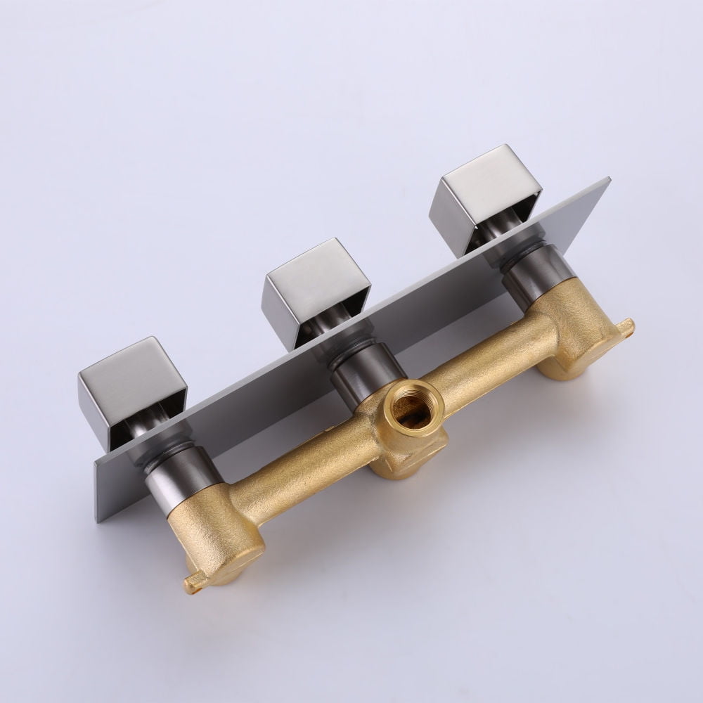 Kepooman 12" Temperature Control Shower System, Bathroom Shower System with Rough-in Valve for Home
