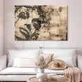 thumbnail image 2 of Elephant Stock Ink Woman Portrait Wall Art - Horizontal Canvas Wall Art - Living Room Wall Decor - People Canvas - Brown And Beige Decor - 51" x 34", 2 of 8