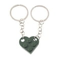 thumbnail image 1 of Couple Heart Keychain Set Brick Heart Keychain For Boyfriend Girlfriend Xmas Gifts, 1 of 4