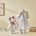 thumbnail image 3 of Muñeco de Papá Noel, muñeco de Navidad de tela hecho a mano, decoraciones navideñas, pie blanco plateado, 3 of 4