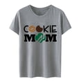 thumbnail image 1 of TSADFHJI T-Shirt pour Femmes Graphique Décontracté Été Motif Lettre Imprimé Col Rond Manches Courtes T-Shirt Top S Gris, 1 of 3
