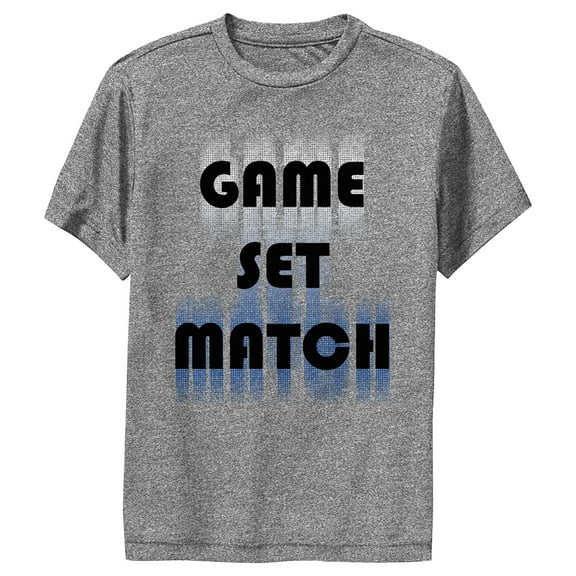 Boy's Lost Gods Game Set Match Blue Performance Graphic Tee Charcoal Heather X Large