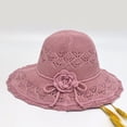 thumbnail image 4 of Noric Women's Wide Brim Sun Hat Floral Crochet Cutout UPF 50+ UV Protection Summer Beach Hat with Flower Bow, 4 of 6