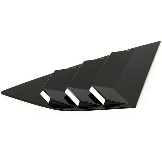 Graflsoa Ford Focus ST RS MK3 Rear Window Louvers in Gloss Black - ABS Plastic, Carbon Fiber Style, Lightweight Design