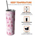 thumbnail image 6 of 20oz Pink Christmas Tree Pattern Skinny Tumblers Stainless Steel Tumbler with Lid and Straw,Vacuum Insulated Double Wall Travel Tumbler Cups with Cleaning Brush for Coffee,Tea, 6 of 6
