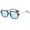 Black frame blue film, variant on Square Sunglasses Retro Double Beam UV400 Travel Frame