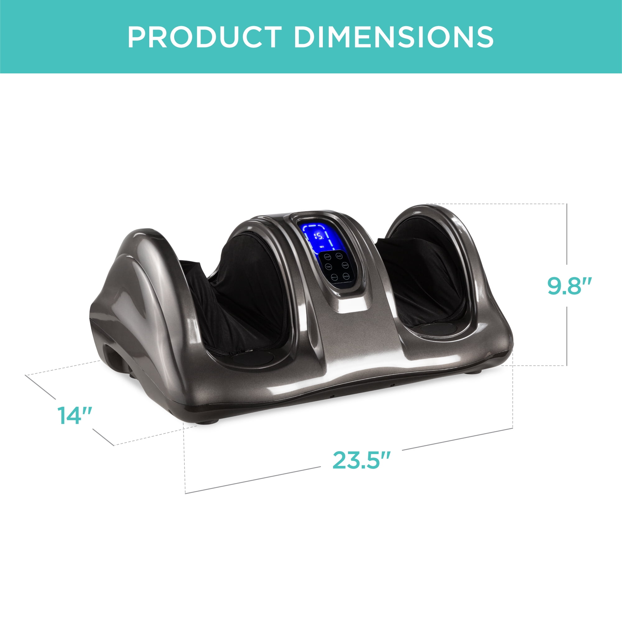 Best Choice Products Therapeutic Kneading & Rolling Shiatsu Foot Massager w/ High Intensity Rollers, Remote - Gray