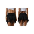 thumbnail image 2 of LMLYSoH Womens Short Skirts Floral Lace Sheer Asymmetric Frill Hem Soft Lined Waist Ruched Mini Low Rise Skirts, 2 of 9