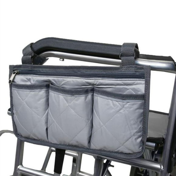Dadatutu Sac de Rangement Latéral pour Accoudoir de Fauteuil Roulant Sac de Rangement Suspendu pour Fauteuil Roulant Marcheur 13x7 Pouces