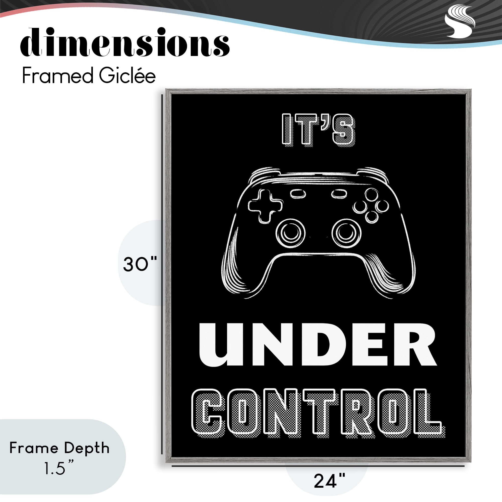 Stupell Industries Under Control Gamer Gray Framed Giclee Art, design by Marcus Prime