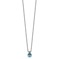 thumbnail image 2 of Auriga 925 Sterling Silver with 14K Accent Antiqued Cushion Blue Topaz Necklace for Women 18", 2 of 5