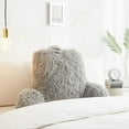 thumbnail image 3 of Mainstays Long Hair Faux Fur Backrest Pillow, Gray, 3 of 6