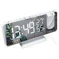 thumbnail image 2 of Reloj despertador Reloj de proyección de escritorio LED digital Sincronización ajustable Radio FM, Cuerpo blanco Número blanco kenally HA003400-03B, 2 of 6