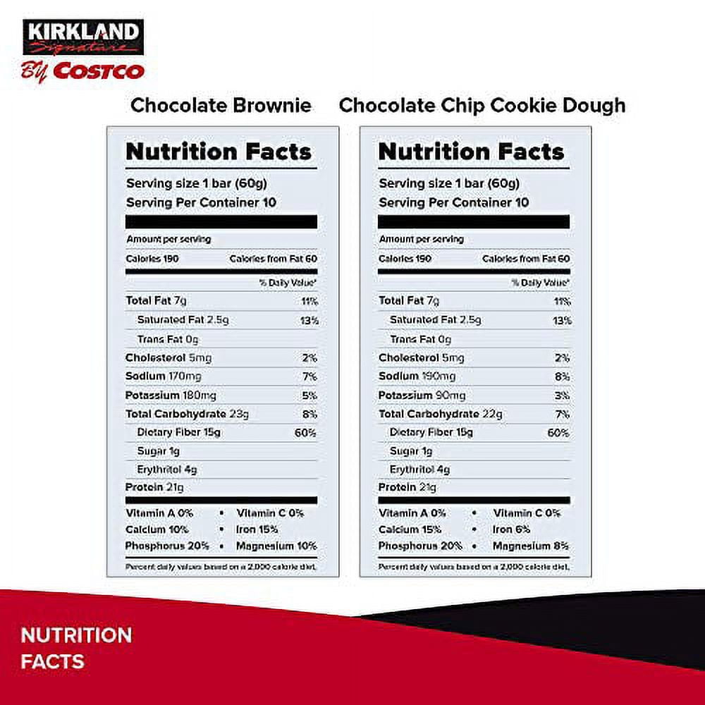 kirkland signature protein bar energy variety pack qskjxw, 2pack (20 count)