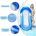 thumbnail image 6 of Inflatable Pool Floats Raft, Floating Pool Lounger, Water Hammock Lounge with Headrest, Inflatable Pool Floaties Contour Lounger, Swimming Pool Chair Bed with Mesh, Beach Toy for Adults (Blue), 6 of 11