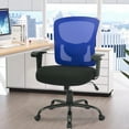 thumbnail image 2 of YRLLENSDAN Big and Tall Office Chair 400lbs Mesh Office Chair Desk Chair Home Office Desk Chairs with Lumbar Support Wide Seat Adjust Arms Rolling Chair for Home Office, Blue, 2 of 8