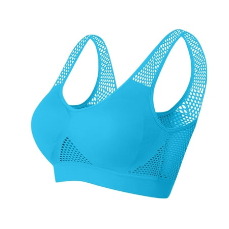 Juslio Minimizer Bras for Women Athletic Lightweight Vest Solid Yoga Bra