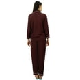 thumbnail image 2 of Bimba Button-Down Shirt With Elastic Waist Pajama Pants 2 Pcs Full Sleeve Night Wear Set, 2 of 8
