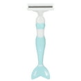 thumbnail image 2 of Maquinilla de afeitar para mujer, maquinilla de afeitar con forma de cola de pez, acero inoxidable, Manual, de seguridad, color verde, 2 of 8