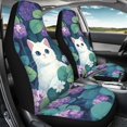 thumbnail image 4 of XYZCANDO Car Seat Protectors Covers Breathable Car Seat Covers Car Seat Cover Set Washable Non-Slip Sedan Auto, Cat Hydrangea, 4 of 10