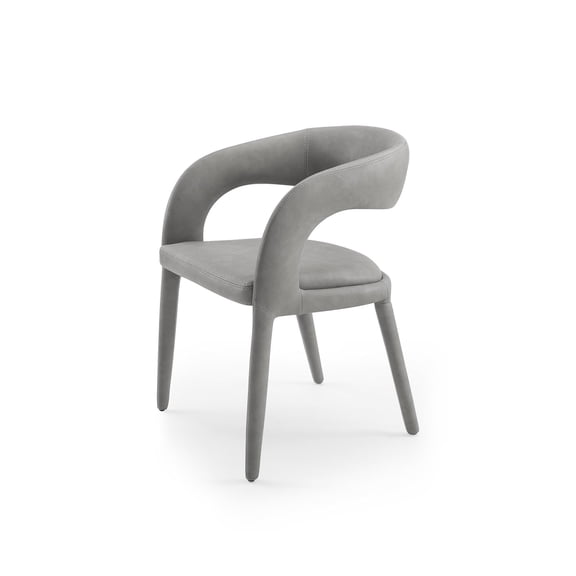 Modrest Faerron Modern Leatherette Upholstered Dining Chair in Gray