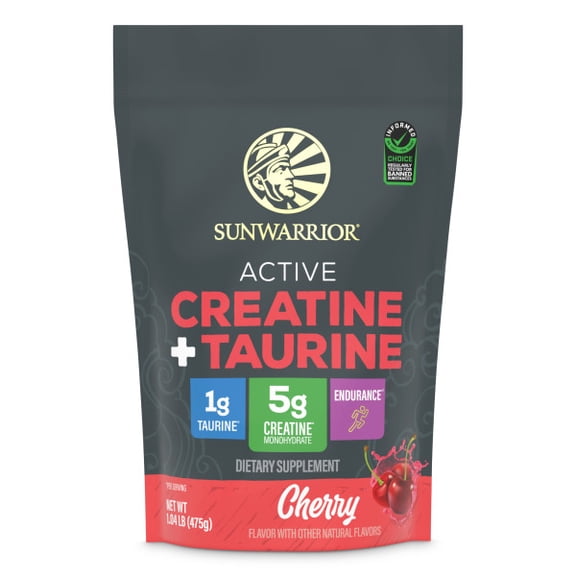 Active Creatine Taurine Powder | 5g Creatine Monohydrate with 1g Taurine | Vegan Powder Supplement | Cherry Flavor