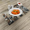 thumbnail image 2 of Ambesonne Abstract Place Mats Set of 4, Surreal Swirling Posh Art, Standard Size, Dark Slate Blue and Tan, 2 of 5